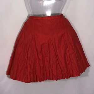 J. Crew Orange crinkle mini skirt front pockets